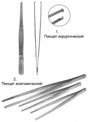 Пинцеты медицинские анатомические и хирургические